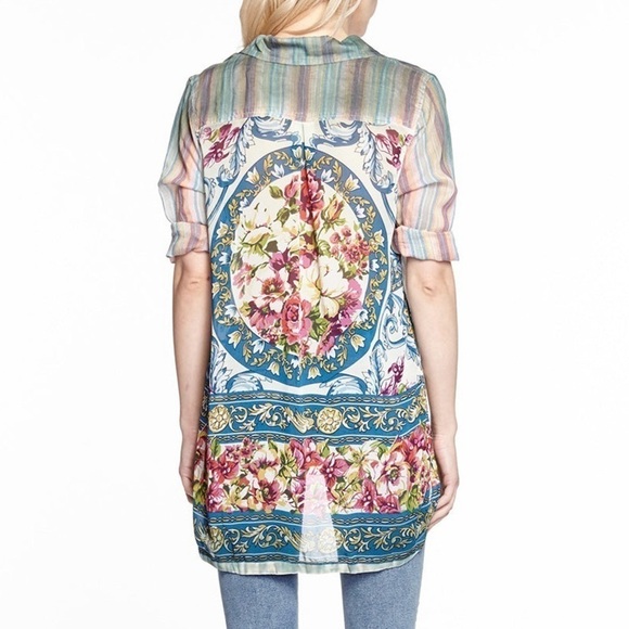 ARATTA FADED MEMORIES BUTTON DOWN SHIRT SIZE SMALL SILENT JOURNEY - Picture 1 of 16